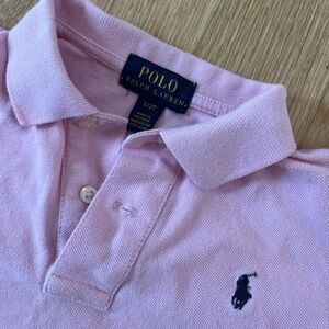 Polo by Ralph Lauren Light Pink Polo with Navy Pony (2T)